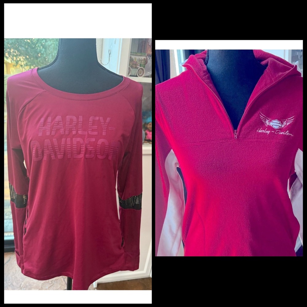 Harley-Davidson Women's Tops Lot of 2 Hoodie Performance Shirt M/L